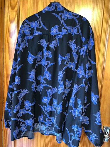 Ladies Top Blouse Black Blue New Tags Ryan Wythe Size 5XL New Tags XXXXXL - Picture 9 of 10