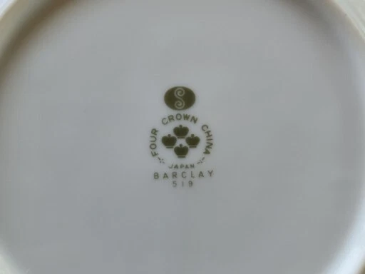 Barclay Cuatro Coronas Japonesas China Servicio para 4 Patrón #519 Blanco/Azul 20 Piezas Foto 4 de 4