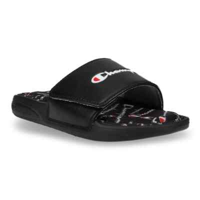 Black or Purple Champion Vital Script or Mega V Womens Slide Sandals NWT