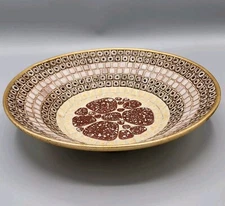 Vintage Mid Century Bowl Mosaic Tile Stone Pebbles Rustic Farmhouse Decor 10"