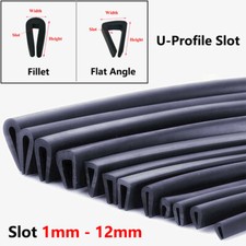 1mm - 12mm Edge Protection Frame Profile Rubber Edging Trim Seal U-profile Slot