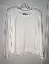EVERLANE Lightweight French Terry Crewneck Sweatshirt Ivory Size L. d217