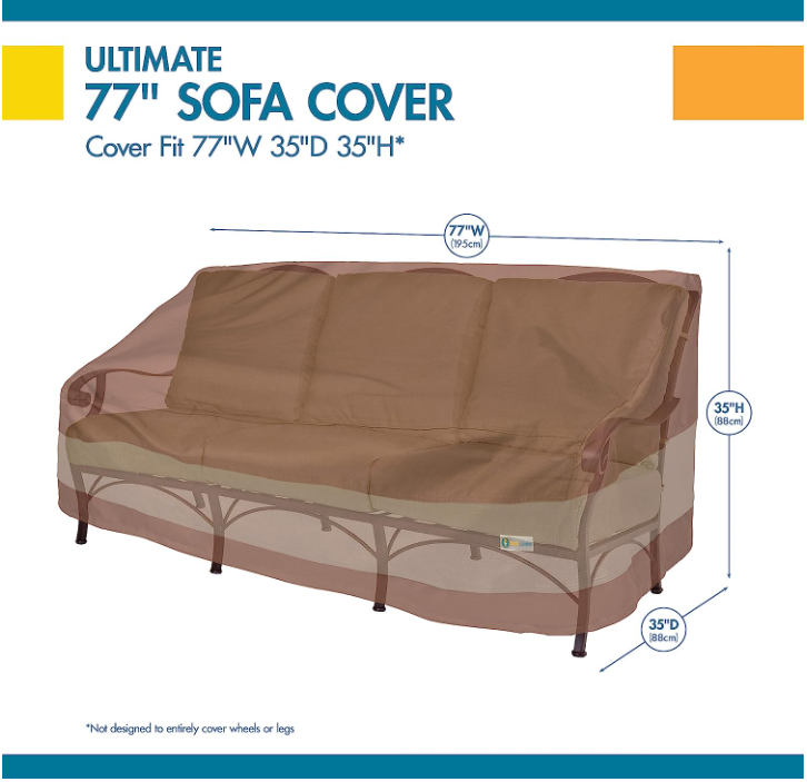 Duck Covers Ultimate Waterproof Patio Loveseat Cover, 79 Inch, Mocha