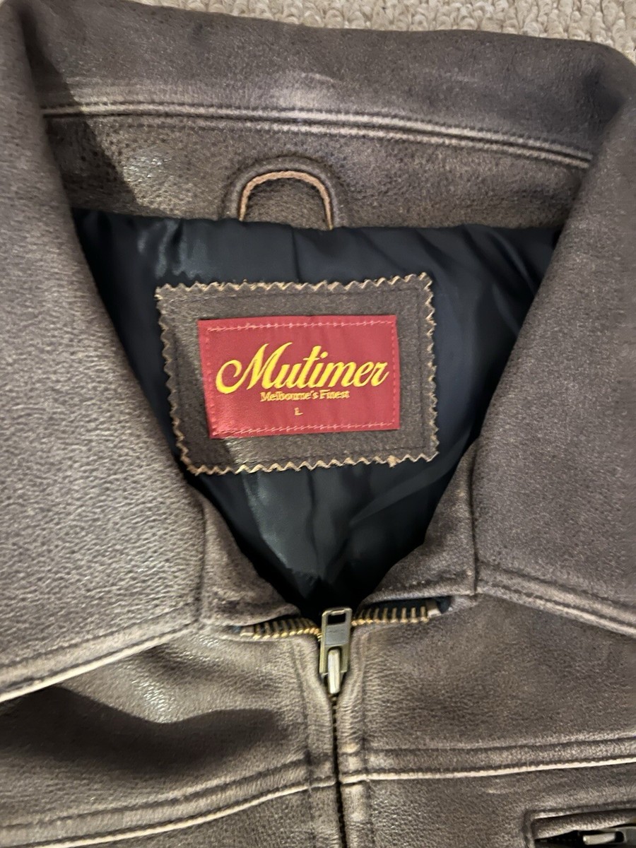 Mutimer Brown aged heavy wash leather jacket | eBay UK