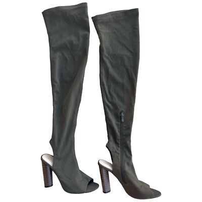 Lola Shoetique Miss Lola over the knee open toe Stella Heeled