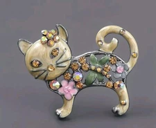 Cat pin brooch Fashion Jewelry NEW Free Shipping 2 Inch