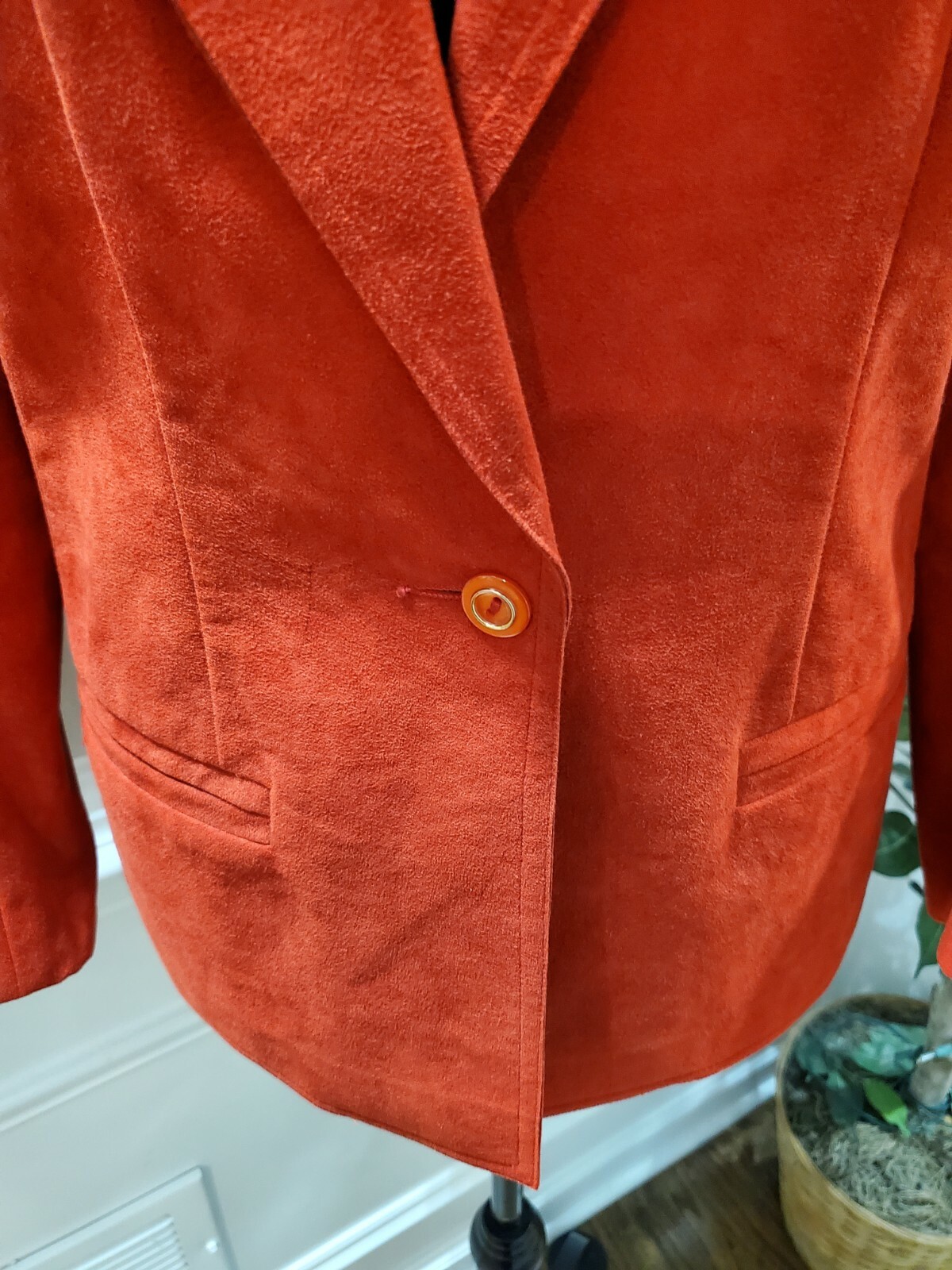 Vintage Count Romi Solid Red Single Breasted Long… - image 3