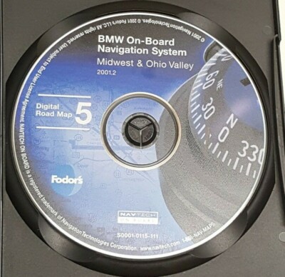 BMW ON-BOARD NAVIGATION SYSTEM DISK DVD CD ROM ROAD MAP MIDWEST OHIO VALLEY