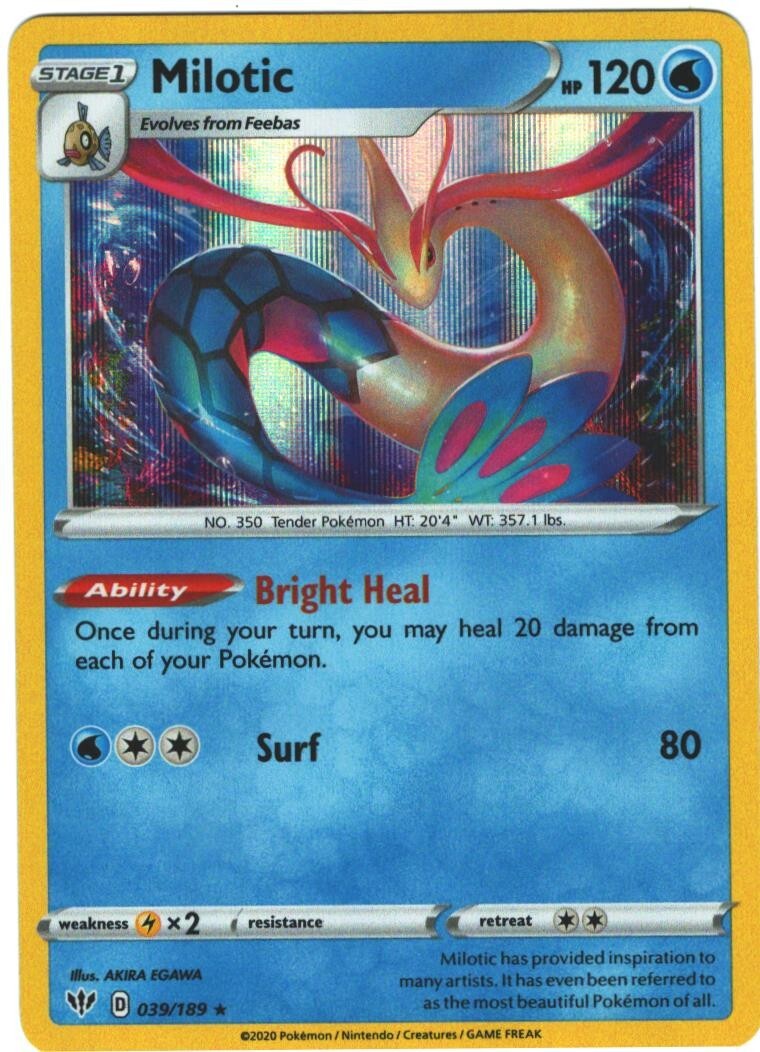 Milotic 39/189 Darkness Ablaze Holo Rare Pokemon Card Pokémon TCG