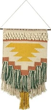 Primitives by Kathy Gypsy Hand Woven Wall Hanging, 14" x 25", Yellow/Green