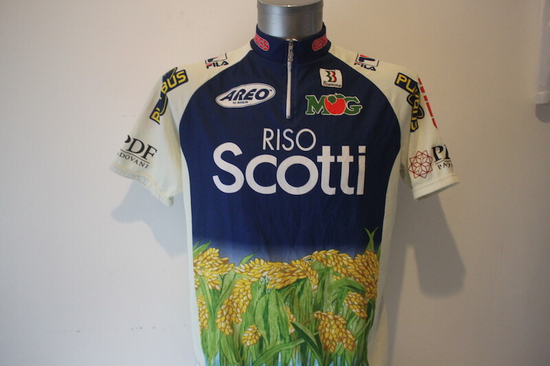 Maillot Cycliste Vintage Riso Scotti Vinavil 1999 - Biemme, Taille L, Bleu