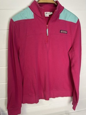 Vineyard Vines Women s Large Half Zip Long Sleeve Pink Pull Over Sweatshirt