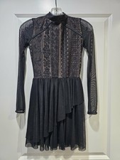 Weissman Black Lace Long Sleeve Leotard Dress SA Adult Dance
