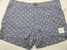 NWT Old Navy Everyday Shorts Women  s Sz 12 Polka Dot 3.5" Inseam Linen Blend New
