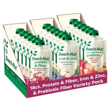 Baby  Toddler Food Pouches Variety Pack, Protein  Fiber/Iron  Zinc/Prebiot...