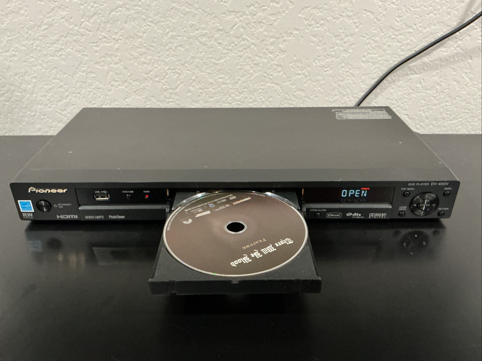 PIONEER DV-400V-K DVD Player HDMI USB WMV/MP3 & 1080p, TESTED & WORKS! No Remote