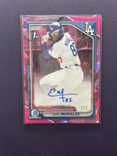 🔥 2024 Topps Sapphire Emil Morales Padparadscha Dodgers 1st Bowmam Rookie RC...
