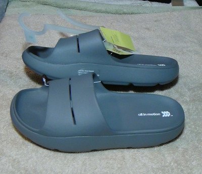 All in Motion Mens Archie Recovery Slide Sandals Slip-on Size 9 Gray