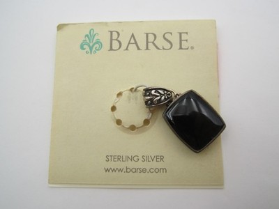 VINTAGE BARSE 925 Sterling Silver Turquoise/BLACK ONYX DOUBLE SIDED Pendant