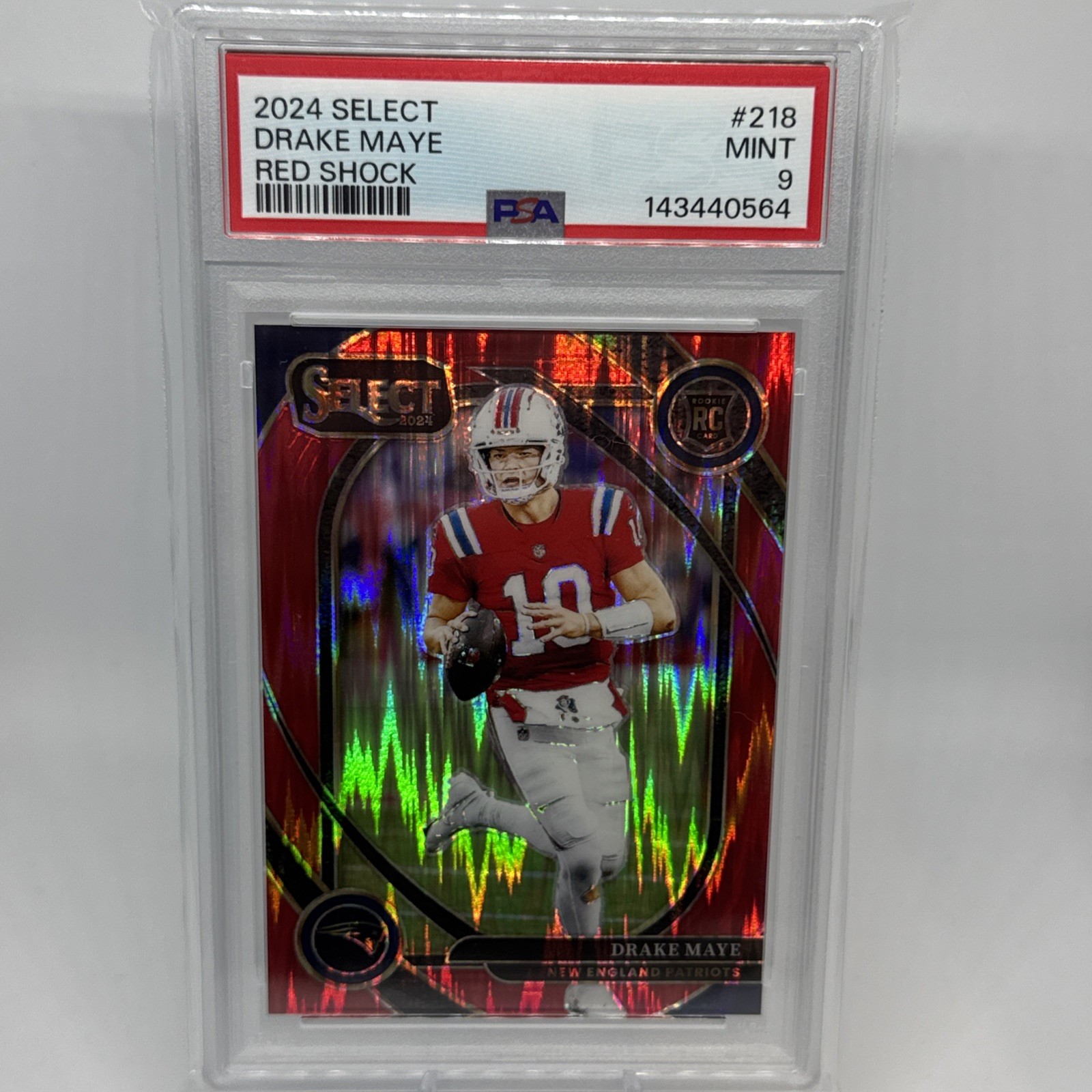 2024 Panini Select Club Level Drake Maye #218 Red Shock Prizm /249 PSA 9 RC