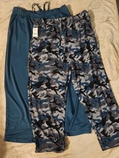 Cuddl Duds 2pk french terry green, grey and black camo sleep pants Men's XL NEW