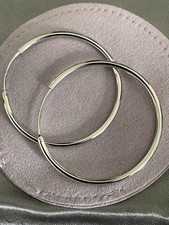 925 Sterling Silver Hoop Earrings Large Hooped Sleeper, 50mm x 5cm