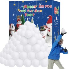 100 PCS Snow Fake Balls, Soft Artificial Snow Toy Balls for Kids, Indoor Snow...