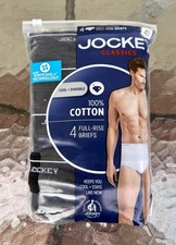 NEW IN BAG Men s 4-Pack Jockey Classics Full Rise Cotton Brief Underwear Size 40
