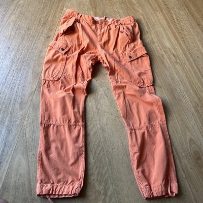 90s Vintage Polo Ralph Lauren Military Cargo Pants Orange Mens