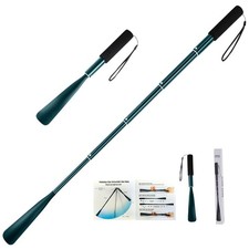 Gobiteli Shoe Horn,14.5"-37" Retractable Aluminum Horn 14.5"-37", Blue