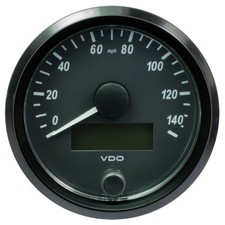 VDO Singleviu Motorsport 80mm Speedometer Gauge 0-140mph - White Blacklight