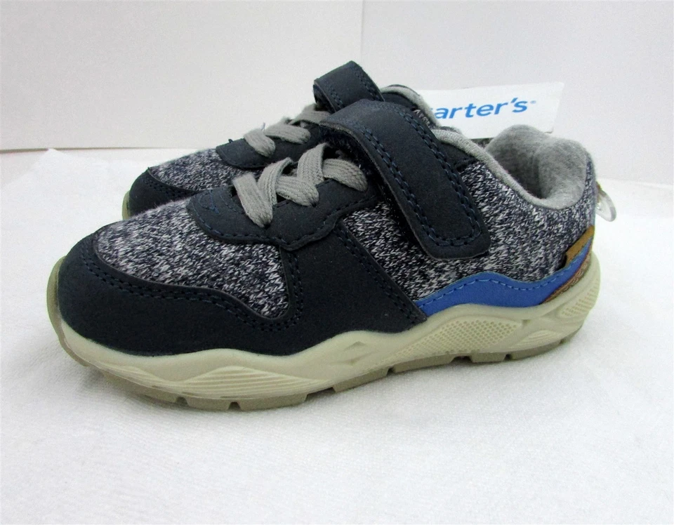 Zapatilla deportiva azul Carter’s para niños pequeños con cierre de gancho y bucle talla 9T Foto 3 de 3