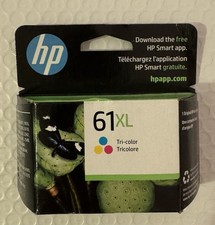 HP 61XL High-Yield Tri-Color Ink Cartridges Cyan Magenta Yellow , Expire 2023