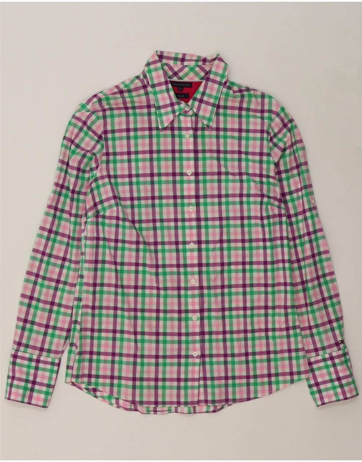 TOMMY HILFIGER Womens Shirt US 12 Large Multicoloured Check Cotton CS04
