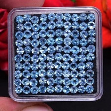 Natural 25 Pcs London Blue Topaz 4 mm Round Cut Loose Gemstones Wholesale Lot