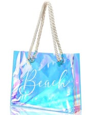 Sweetude Clear Beach Tote Bag Transparent Plastic PVC Women's Large Tote Wate...