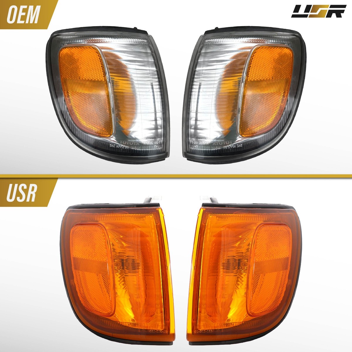 JDM Style Full AMBER Front Corner Light Pair For 99-02 Toyota