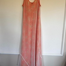 Vintage Express Orange Tank Dress with Daisies
