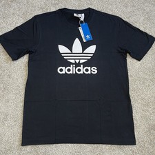 Adidas Originals Trefoil Logo Men's Casual T-Shirt Black Size M