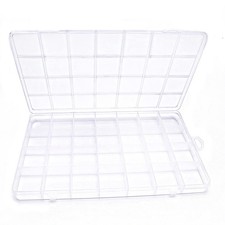 Clear Bead Organizer Storage Box Adjustable Craft Container 28 Grids 1 Pack
