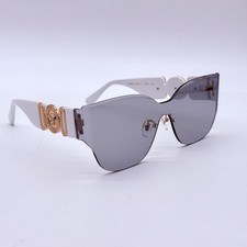 Occhiali da sole uomo Versace lussuosi senza montatura bianchi con tempia 145 mm