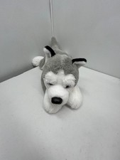 FAO Schwartz 16" Blue Eyes Husky Puppy Dog Toy Plush Floppy Stuffed Animal Toy
