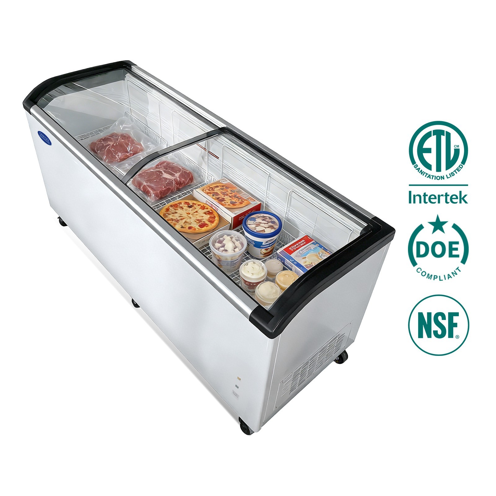 Commercial Ice Cream Dipping Cabinet 19.3 Cu Ft ORK Curved Top Display Freezer