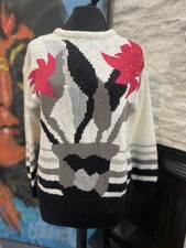 Vintage By design 1980s Graphic Floral Sweater Size Medium Made In Taiwan