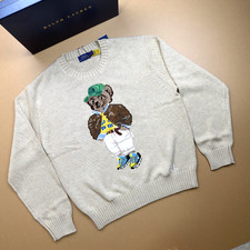 Trendy Polo Ralph Lauren Polo Bear Knit Sweater Crewneck Women's Size S NWT Box