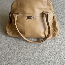 Large Episode Leather Shoulder Bag, sand colour