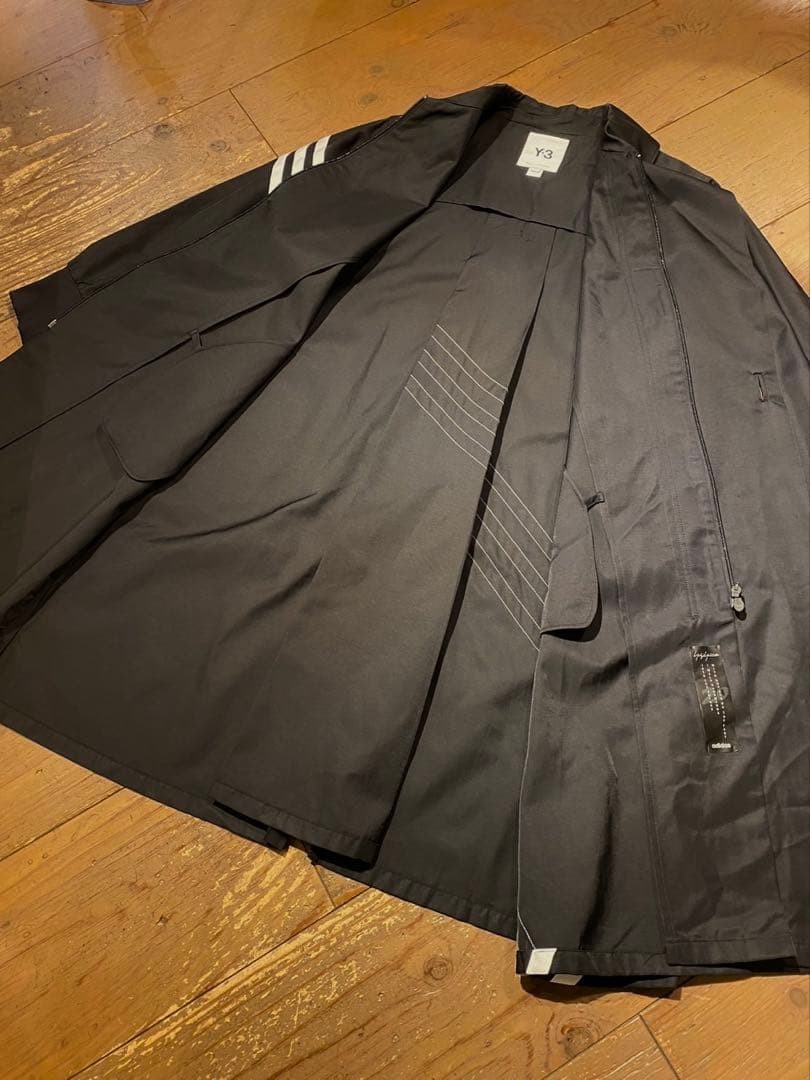 Y3 Yohji Yamamoto Adidas Stripe Coat Black Rare 2603TK image 2