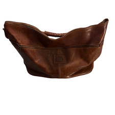 VINTAGE DEL MONTE VERA PELLE MADE IN ITALY ITALIAN BROWN LEATHER DUFFEL BAG