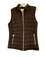 Chaleco acolchado para mujer Greenlander negro talla grande bolsillos con cremallera completa