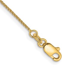 14k Yellow Gold .85mm Spiga with Lobster Clasp Anklet 9"